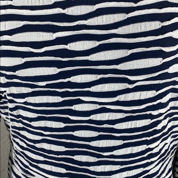 Beige by eci blue/white textured striped dress - Picture 2 of 5